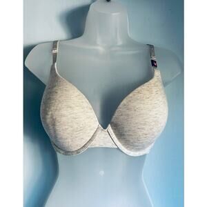 Victoria's Secret Push Up Bra Cotton Gray 34DD T-Shirt
